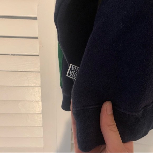 Vintage DISCUS Athletic Sporty 80's Striped Preppy Rugby Polo size Large - Picture 10 of 10